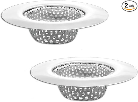 Seatery 1.25" Small Drain Strainer, Sink Drain Hair Catcher, Bathroom Sink Strainer, 2PCS Drain Mesh Baskets for Laundry, Mop Pool, Utility, Slop, RV Sink, Stainless Steel Drain Filter