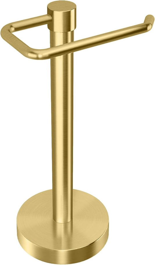 YUMORE Hand Towel Holder Stand Countertop Towel Rack Free Standing Towel Bar Hanger for Bathroom Kitchen (Gold)