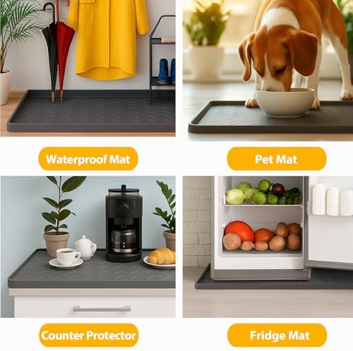 TigeJoy Under Sink Mats for Kitchen Waterproof 34" x 22", Cabinet Liner