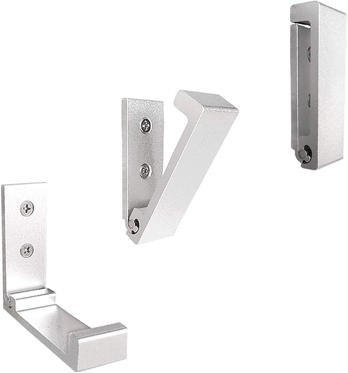 Folding Coat Hooks, 5Pcs Wall Hooks for Hanging Coat Towel Hooks Hardware Heavy Duty Aluminum Alloy Headphone Holder Hooks No Rust Wall Mounted with Screws for Hat, Bags, Fitness Equipment (Silvery)