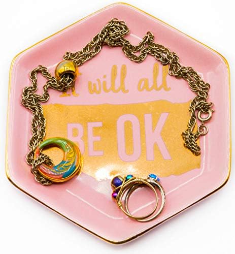 Stephanie Imports Ceramic Trinket Plate and Decorative Jewelry Dish (It Will All Be Okay)