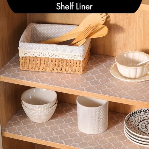 Cooyes Shelf Liner for Kitchen Cabinets, Non‑Adhesive Drawer Liner