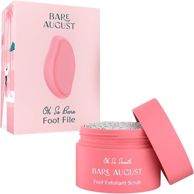 Bare August Glass Foot File & Foot Scrub Exfoliator Bundle