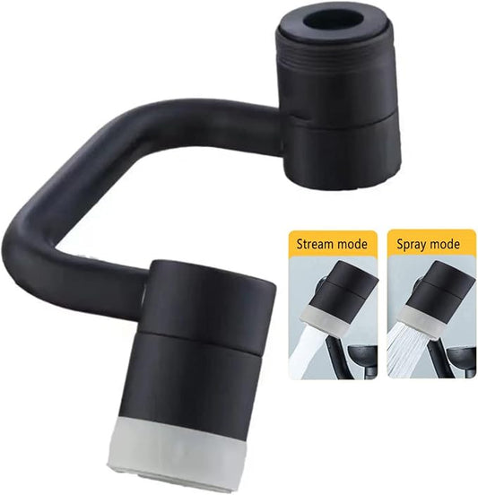 1080° Rotating Faucet Extender Aerator,Solid Brass Universal Splash Filter Faucet, Big Angle Swivel Faucet Aerator Sink Attachment,Dual-function 2-Flow Sprayer,Matte Black…