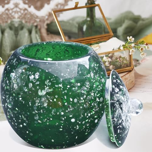 LUANT 3-Piece Resin Bathroom Accessory Set with Dispenser, Tumbler, Cotton Holder, Green