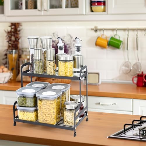 2-Tier Metal Countertop Organizer, Standing Storage Shelf