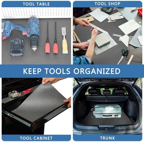 Foam Toolbox Liner Drawer Liner, Non-Slip Shelf Liners 20" W x 288" L Gray