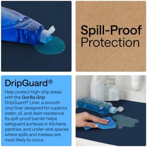 GORILLA GRIP Shelf Liner, Kitchen Drawer Protector, 20x240 Navy Blue