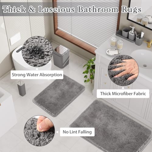XLHOMO Bathroom Accessories Set, Grey Bathroom Set, Shower Curtain Set