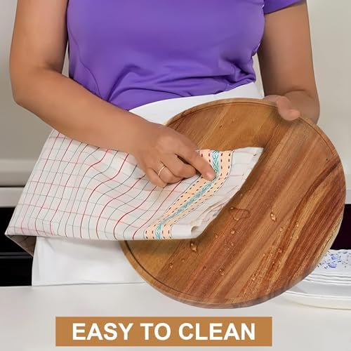 10-inch Acacia Wood Lazy Susan Organizers,Lazy Susan Turntable for Cabinet