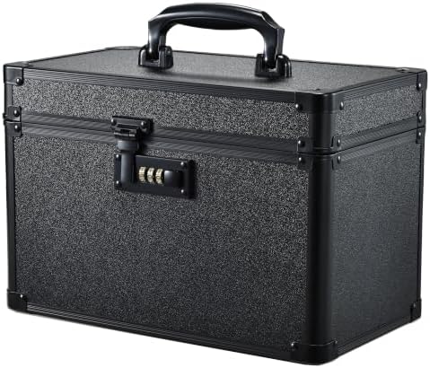 Medicine Lock Box with 3-Digit Combination Lock – Lockable Storage Box for Medication, Lock Box for Valuables,Locking Medicine Box for Home Travel Dorm, 12" x 7" x 8"