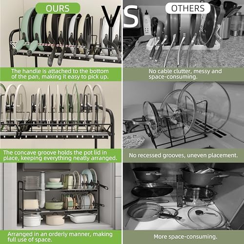 NETEL Expandable Under Sink Organizer，Pot and pan Organizer Under Cabinet