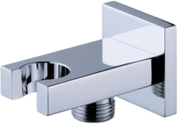 Hand Held Shower Head Holder with Hose Connector Shower Wand Holder Wall Mount Handheld Shower Handle Sprayer Holder Shower Hose Adapter Shower Elbow with Spray Head Bracket Showerhead Holder Chrome