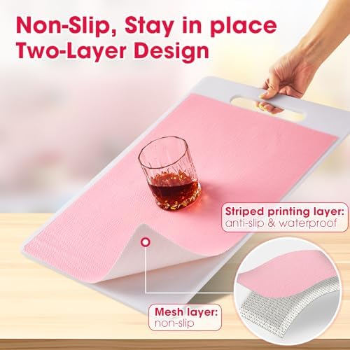 Drawer and Shelf Liner for Kitchen Cabinets, Pink, 12IN X 10FT
