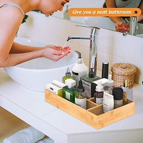 Bamboo Kitchen Drawer Organizer 9"x 3", Storage Box for Utensil Organizer