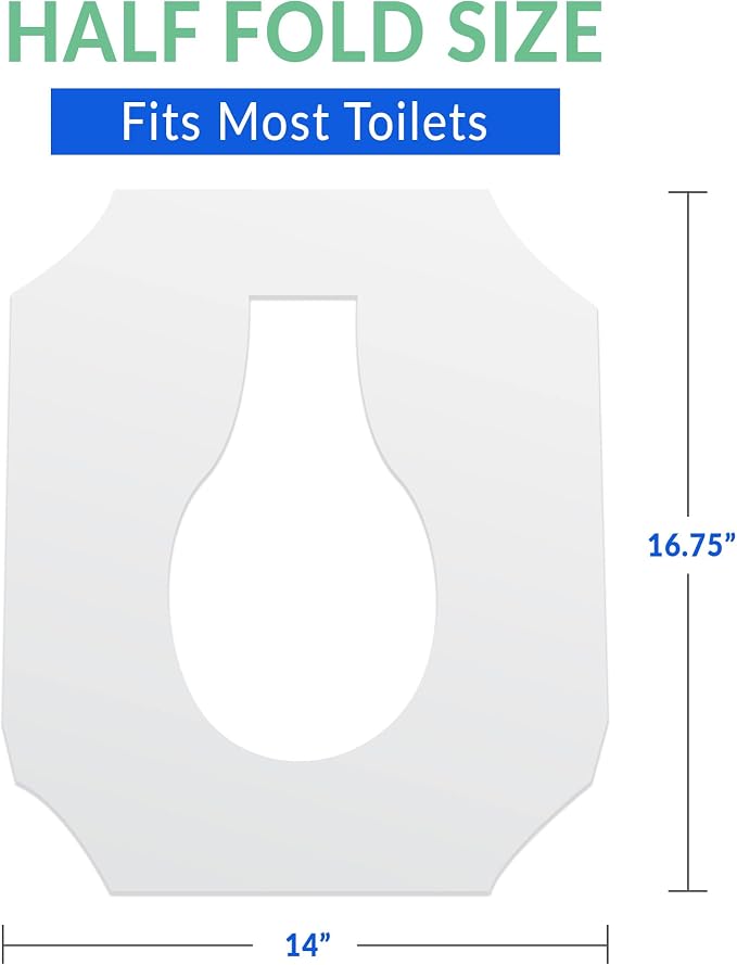 Reli. Toilet Seat Covers (2000 Pcs, 8 Packs of 250) Flushable | Disposable Toilet Seat Cover 14x16" (Half-Fold) | Paper Liners for Restroom, Bathroom, Travel, Camping, Potty Training