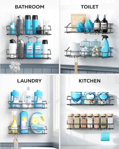 Nieifi Shower Caddy Adhesive, Shower Shelves, Shampoo Holder for Bathroom