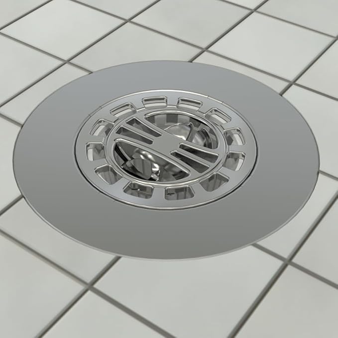 Danco Snap-in Shower Drain Cover with in-Drain Hair Catcher, 4-1/4" Round, Chrome Strainer, (10529)