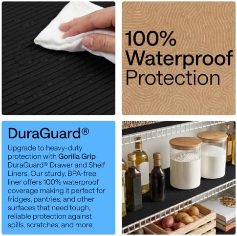 GORILLA GRIP Shelf Liner, Non-Adhesive Cabinet Liners, 24"x30' Jet Black