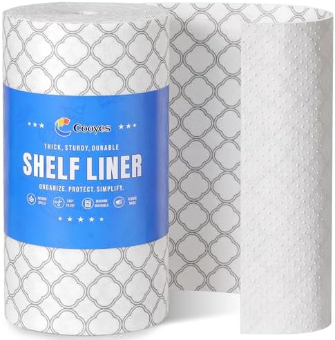 Cooyes Non Slip Refrigerator Liners, 2-in-1 Fridge Mats and Fresh-Keeping Shelf Liners, Absorbs Excess Moisture, BPA-Free, Multiple Sizes for Glass Shelves Kitchen Cabinets Drawers, 12" x 360"