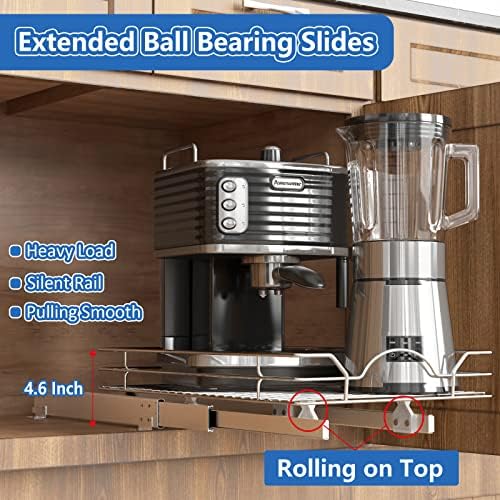 ROOMTEC Pull Out Cabinet Organizer - 20" W x 21" D, Slide Out Storage Shelves, Fits 21.5" Opening Cabinet