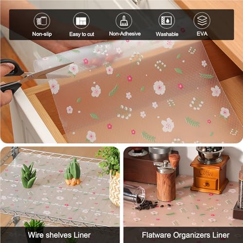 Cooyes Shelf Liner Non-Adhesive EVA Cabinet & Drawer Liner 11.8" x 120"