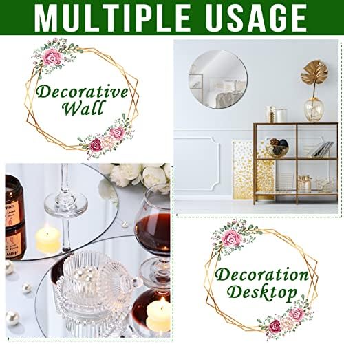 Tuanse 18 Pcs 12 Inch Round Mirrors Centerpieces for Tables, 2mm Thick, Wedding Mirror, Table Mirrors, Mirror Plates Set, Circle Glass Trays for Valentine, Baby Shower, Party Decorations, Crafts