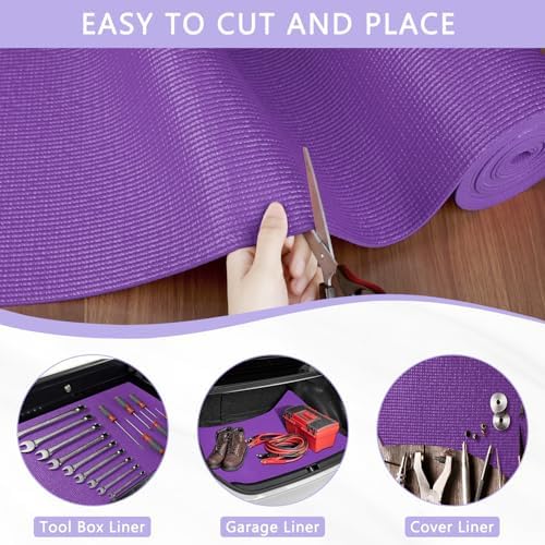 Foam Toolbox Liner Drawer Liner, Non-Slip Shelf Liners 16" W x 72" L Purple