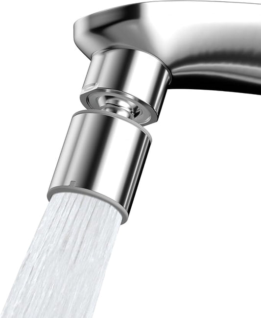 Hibbent NSF/ANSI/CAN 61 Certified Faucet Aerator, cUPC Certification 360° Swivel Faucet Extender, Dual-function Sink Aerator, Kitchen Faucet Sprayer Attachment, 55/64” Female Thread, Chrome