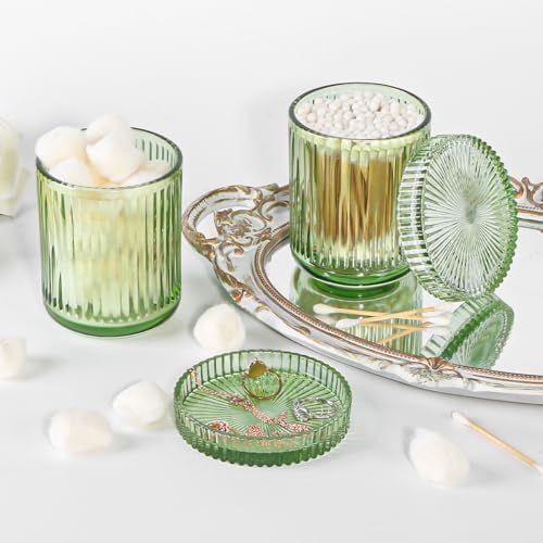 4pcs Green Glass Bathroom Accessories Set