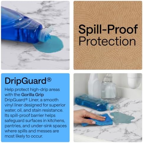 GORILLA GRIP Shelf Liner, Kitchen Drawer Protector, 17.5x240 Marble
