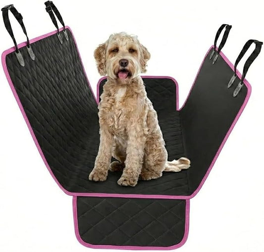 Pink XL Dog Car Hammock Back Seat Cover, Waterproof Backseat Cover Protector for Truck Bench Rear of Sedans or SUVs, Essential Pet Supplies Vacuum or Wipe Clean, Machine Washable