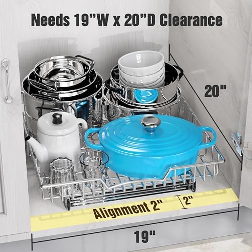 Simple Houseware Under Cabinet Pull Out Sliding Shelf Drawer, 18Dx17W
