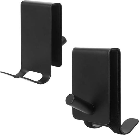 2-PCS Over Shower Door Towel Hooks for Frameless Glass, Stainless Steel Double-Sided Non-Slip Towel Hooks for Towels, Razor, Robes, Bath Towels, Bathroom Glass Door Towel Holder (2, Black)