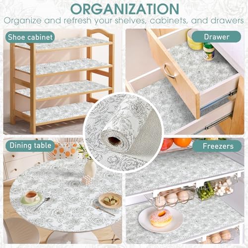 Drawer and Shelf Liner for Kitchen Cabinets, Rose, 24IN X 20FT
