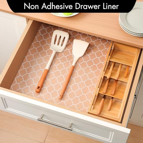 Cooyes Shelf Liner for Kitchen Cabinets, Non‑Adhesive Drawer Liner