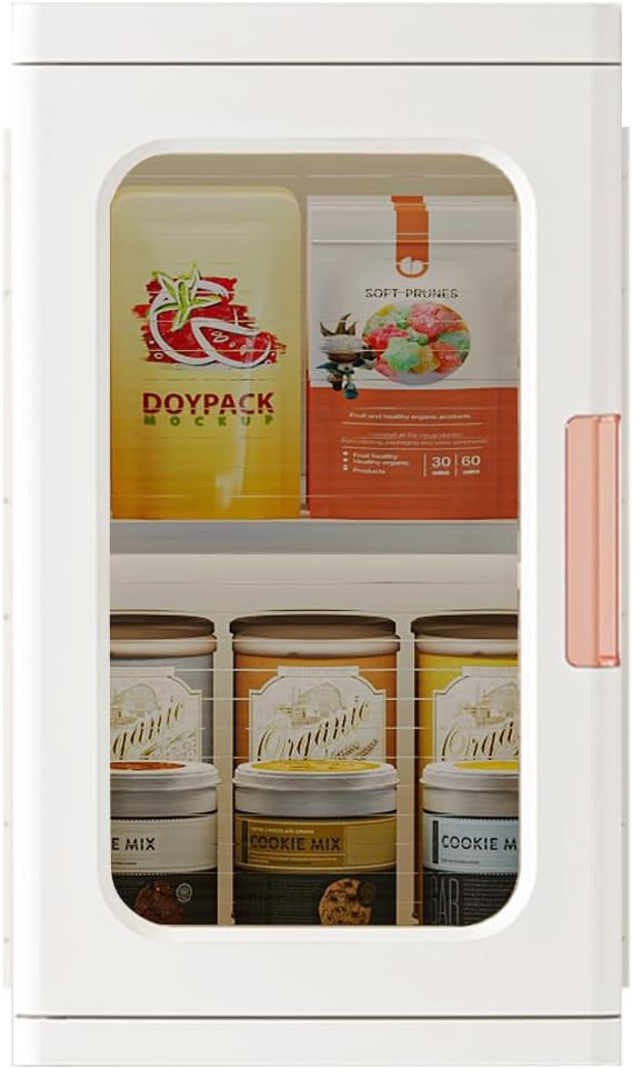 CXCJAI Mini Storage Cabinet with Doors and Shelves Countertop Cabinet Bathroom Storage Kitchen Cabinet with Adjustable Shelf Cabinet Organizer Toilet Paper Linen Closet 1 Layer(White)