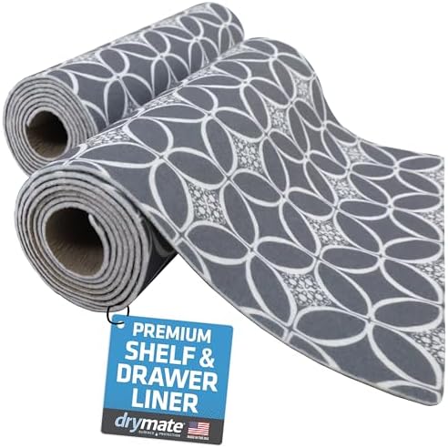 Drymate Premium Luxury Shelf & Drawer Liners, 12”x59”, 2-Pack, Indigo Grey