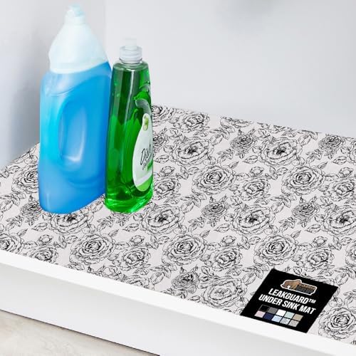 GORILLA GRIP LeakGuard Under Sink Mat for Kitchen Cabinet, 24x50 Gray