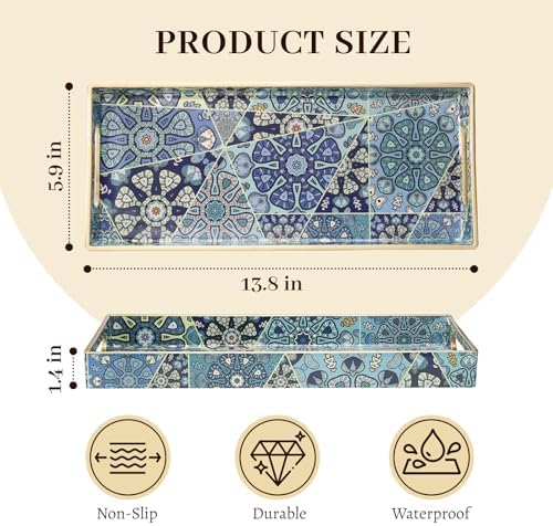 MAONAME Plastic Bathroom Vanity for Countertop, Narrow Decorative Trays