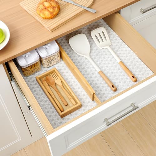 Cooyes Refrigerator Liners, Non-Slip Fridge Liners Washable, Absorbent Refrigerator Shelf Liner for Kitchen Cabinets, Non-Adhesive Refrigerator Mats Fridge bin Liners 12" x 24", 6Pcs