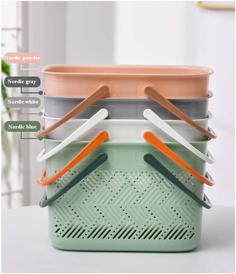 Shower Caddy Portable,College Dorm Organizer Plastic Bathroom Storage Organizer Bins Cute Shower Caddy Basket With Handle Portable Caddy Basket 11.8 * 7.1 * 7.9 inch - Grey