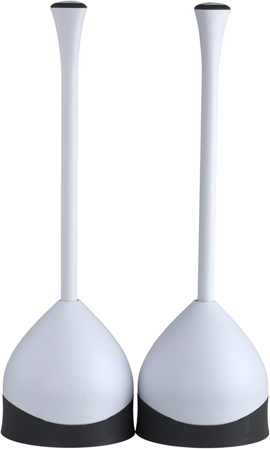 Clorox Toilet Plunger with Hideaway Caddy,– for Bathroom Organization and Storage,Bathroom Accessories,Toilet Unclogger,with Holder,White,(Pack of 12)