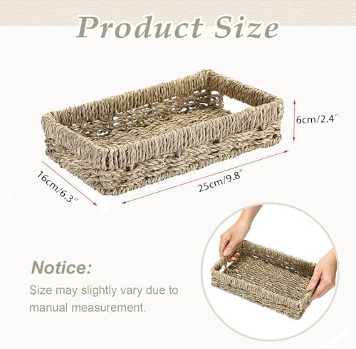 Hipiwe Small Key Basket Bowl for Entryway Organizer Seagrass Wicker Tray