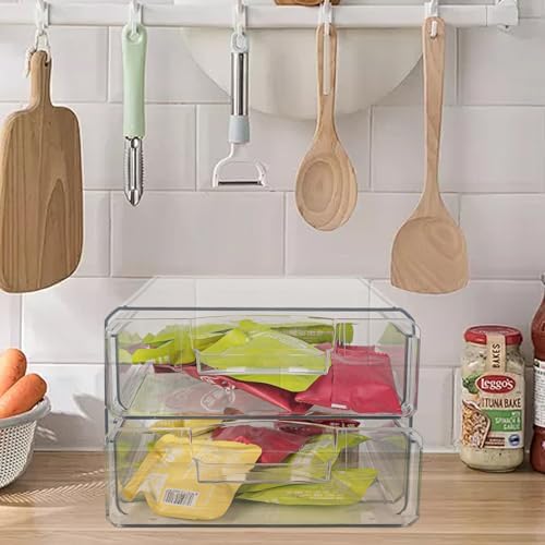 Clear Stackable Storage Drawers,Acrylic Makeup Drawer Organizer