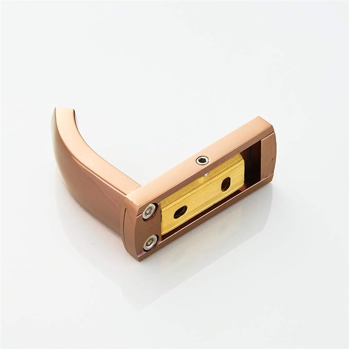 Flybath Coat Hooks Brass Shower Towel Robe Hook for Hanging Stylish Bathroom Kitchen Hooks Wall Mounted, Rose Gold - 2 Pack