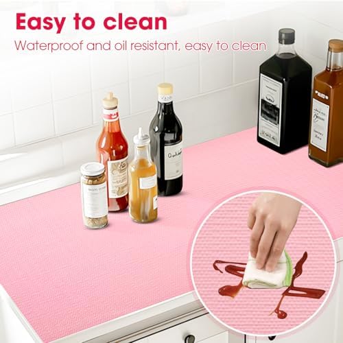 Drawer and Shelf Liner for Kitchen Cabinets, Pink, 12IN X 20FT