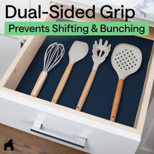 GORILLA GRIP Shelf Liner, Kitchen Drawer Protector, 12x240 Navy