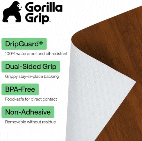 GORILLA GRIP Shelf Liner, Kitchen Drawer Protector, 17.5x120 Wood