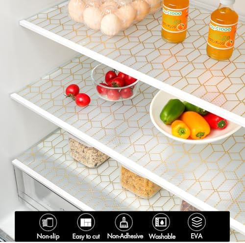 Cooyes Shelf and Drawer Liners for Kitchen, Non Adhesive Cabinet Liner